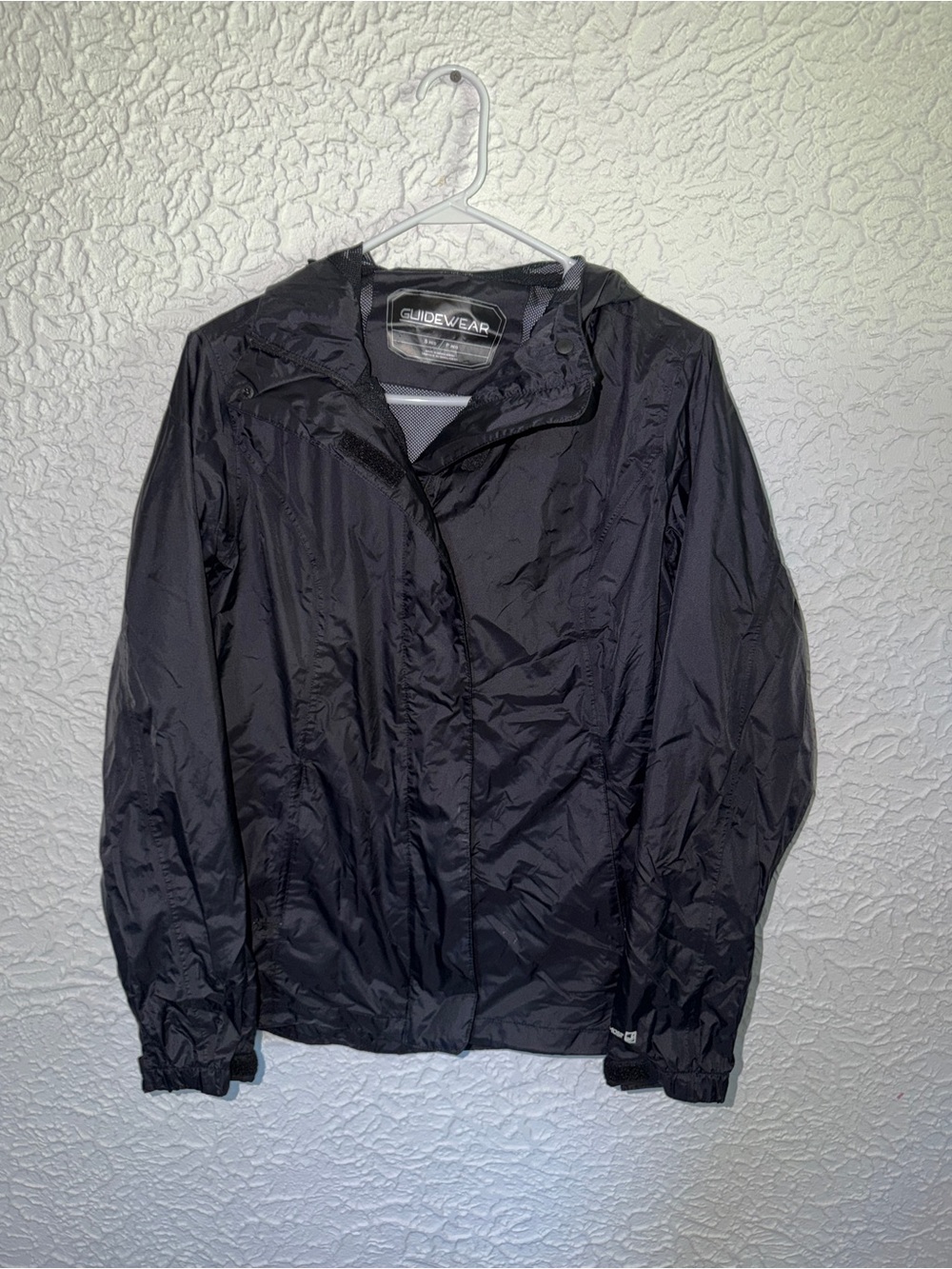 Cabela's Guidewear Women's Black Lightweight Hooded Waterproof Rain Jacket